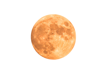 Pixel Art Harvest Moon: Autumnal Lunar Illustration Isolated on Transparent Background
