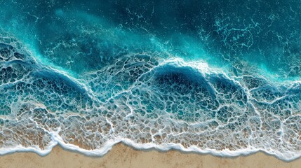 Ocean waves on sandy beach