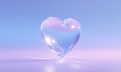 Fototapeta premium A delicate glass heart, generation AI 