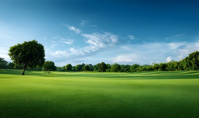 Naklejka premium _Clear and realistic golf course, generation AI 