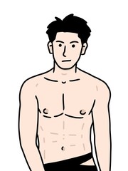 Fototapeta premium cartoon man in black underwear