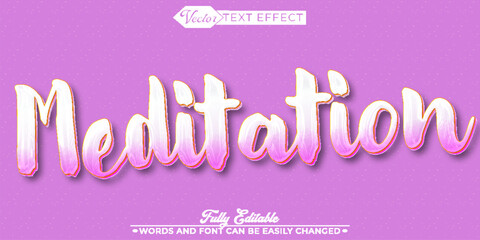  Meditation Calm Peace Vector Fully Editable Smart Object Text Effect