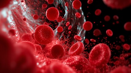 Dynamic Blood Cell Movement in Capillary - Detailed View