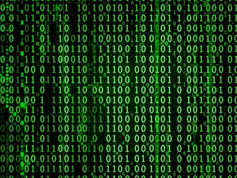 Digital Binary Code Background with Byte Data Stream and Java Coding. Hacker Program Security Concept.