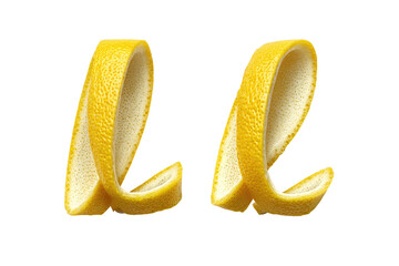Two letters "L" formed from curled lemon peel