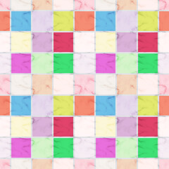 Colorful seamless geometric pattern of mosaic cube tiles for an abstract art backdrop