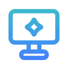 desktop line gradient icon