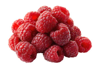 Close-up cluster of ripe raspberries