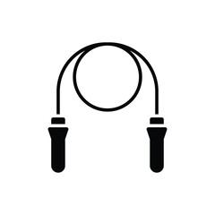Jumping rope icon. Simple solid style. Fitness, skipping rope, jump, health, lifestyle, game, training, exercise, sport gear concept. Silhouette, glyph symbol. Vector isolated design