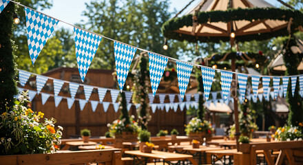 Oktoberfest Celebration Festive Decorations and Tables