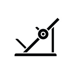 Leg press machine icon. Simple solid style. Fitness, gym, training, workout, muscle, power, strength, legs, sport equipment concept. Silhouette, glyph symbol. Vector isolated design