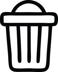 Simple outline of a trash can icon ideal for digital interfaces website design and application development projects