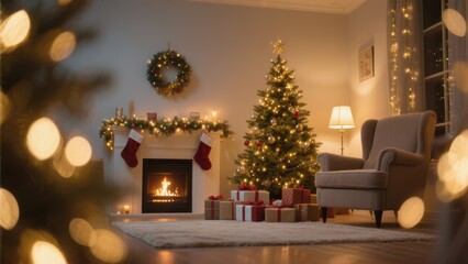 Cozy Christmas Eve: A Warm and Festive Living Room