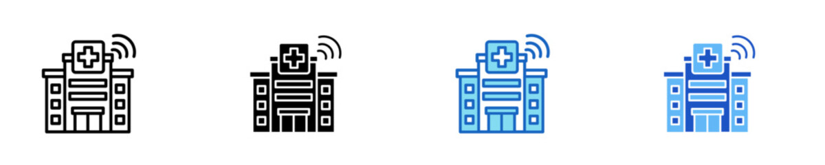Naklejka premium Smart Hospital Icon Set Multiple Style Collection
