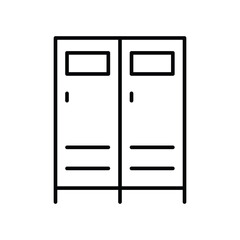 Lockers icon. Simple outline style. Locker, room, storage, office, changing, school, personal, luggage, safe, box, private, gym concept. Thin line symbol. Vector isolated design