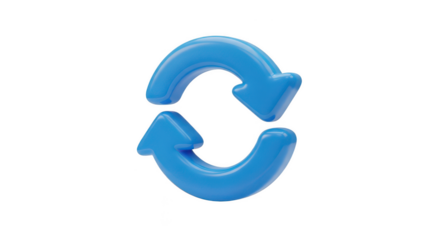 3d refresh, reload icon isolated on transparent background