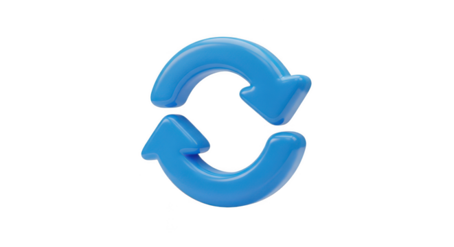 3d refresh, reload icon isolated on transparent background