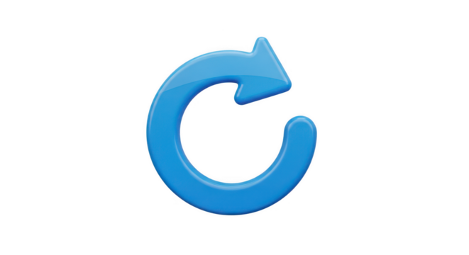 3d refresh, reload icon isolated on transparent background