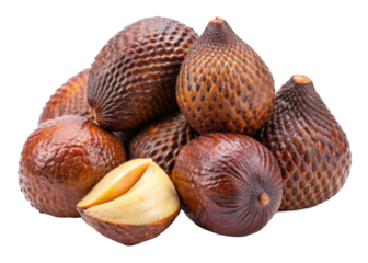 Salak (snake fruit) seeds isolated on white background