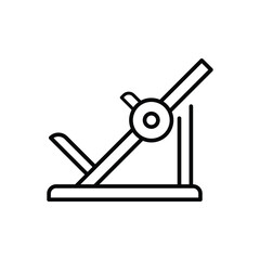 Leg press machine icon. Simple outline style. Fitness, gym, training, workout, muscle, power, strength, legs, sport equipment concept. Thin line symbol. Vector isolated design