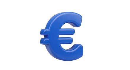 Obraz premium 3d blue euro symbol isolated on transparent background
