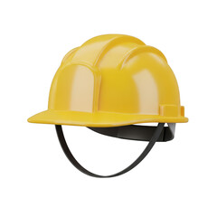 Fototapeta premium 3d yellow hard hat isolated on transparent background