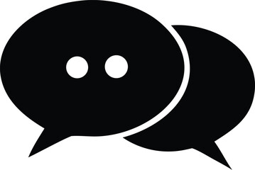 Fototapeta premium Minimalist black speech bubbles icon representing communication conversation chat and dialogue for digital platforms and messaging apps