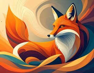 Obraz premium Abstract Fox Illustration