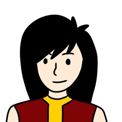 cute woman cartoon icon, illustration