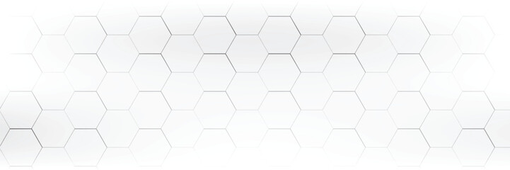 Abstract white hexagon geometric pattern background. Futuristic digital high-technology banner