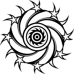 Minimal Celestial Tribal Spiral Vector