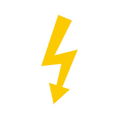 Yellow lightning bolt arrow