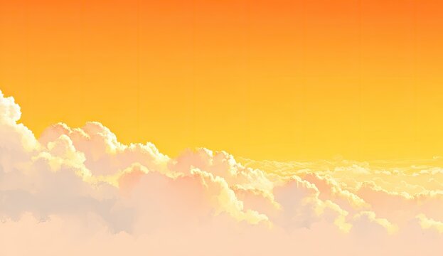 Sunrise cloudscapes, vibrant orange sky, fluffy white clouds - Powered by Adobe