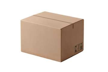  Stack of Cardboard Boxes in Warehouse Style Arrangement, Angled Perspective, Isolated on Transparent Background