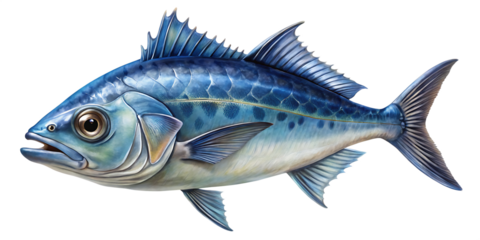 deep ocean fish animal water isolated on white background, png, ai generated.