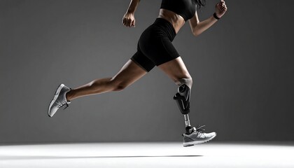 Athlete Running Prosthetic Leg Studio.