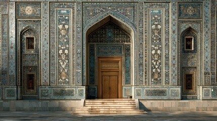 Obraz premium Ornate architectural entrance of a historical building