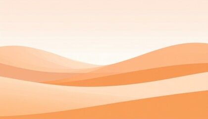 Abstract Background with Smooth Flowing Wavy Lines in Soft Warm Gradient Shades of Peach Beige and Light Orange for Modern Design and Art Concepts