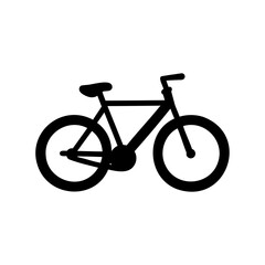 Obraz premium Simple Black Bicycle Icon on White Background, Minimalist Design Illustration