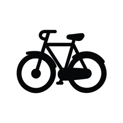 Fototapeta premium Black bicycle icon isolated on white background, transportation and recreation