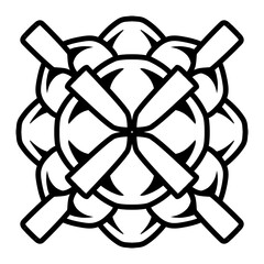 Intricate hand-drawn knot design featuring symmetrical patterns and intertwining lines for creative projects