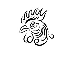 Intricate tribal rooster design showcasing stylized feathers and swirls, ideal for tattoos and art