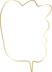 Golden speech bubble luxury icon, dialogue, text, chat