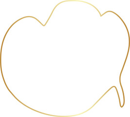 Golden speech bubble luxury icon, dialogue, text, chat