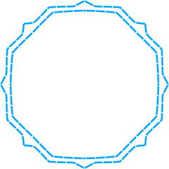 Vibrant blue decorative frame with intricate patterns, suitable for invitations or digital art