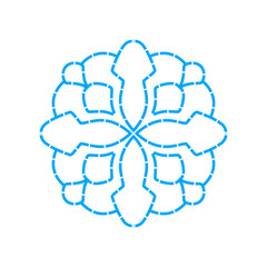 Abstract blue brain design with interconnected lines, symbolizing creativity and intelligence