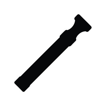 Silhouette of a Recorder Musical Instrument on a White Background