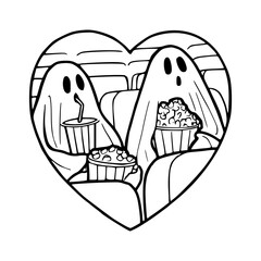 Halloween date night: ghosts watching a film