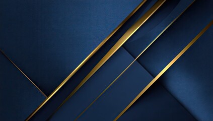 Abstract geometric design with dark navy blue and gold