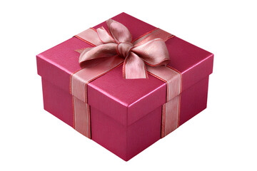  Dark Blue Gift Box with Gold Accents and Bow, Angled Perspective, Isolated on Transparent Background